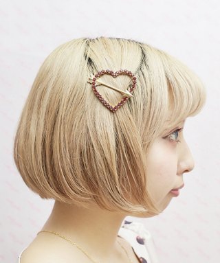 薔薇ビジュー♡ころっとハート　ピアス/イヤリング✩*¨ イヤリング キラキラ ハート ビジュー【3color】 | イヤリング