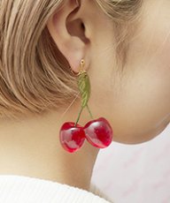 画像1: cherry for girl earring&pierce（チェリーフォーガールイヤリング＆ピアス） (1)