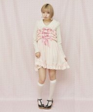 画像1: frill ribbon one-piece dress (1)