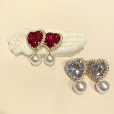 画像3: 【期間限定30%off】big heart bijou earring&pierce（ビッグハートビジューイヤリング＆ピアス） (3)