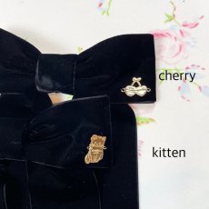 画像3: Kitten velour ribbon barrette(キトゥンベロアリボンバレッタ) (3)