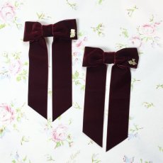 画像6: Kitten velour ribbon barrette(キトゥンベロアリボンバレッタ) (6)