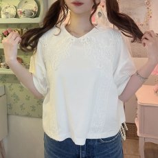 画像2: 【10％OFF】lace ribbon tops (2)