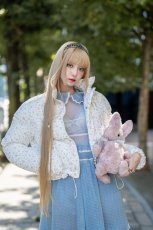 画像1: fluffy ribbon coat(flower) (1)