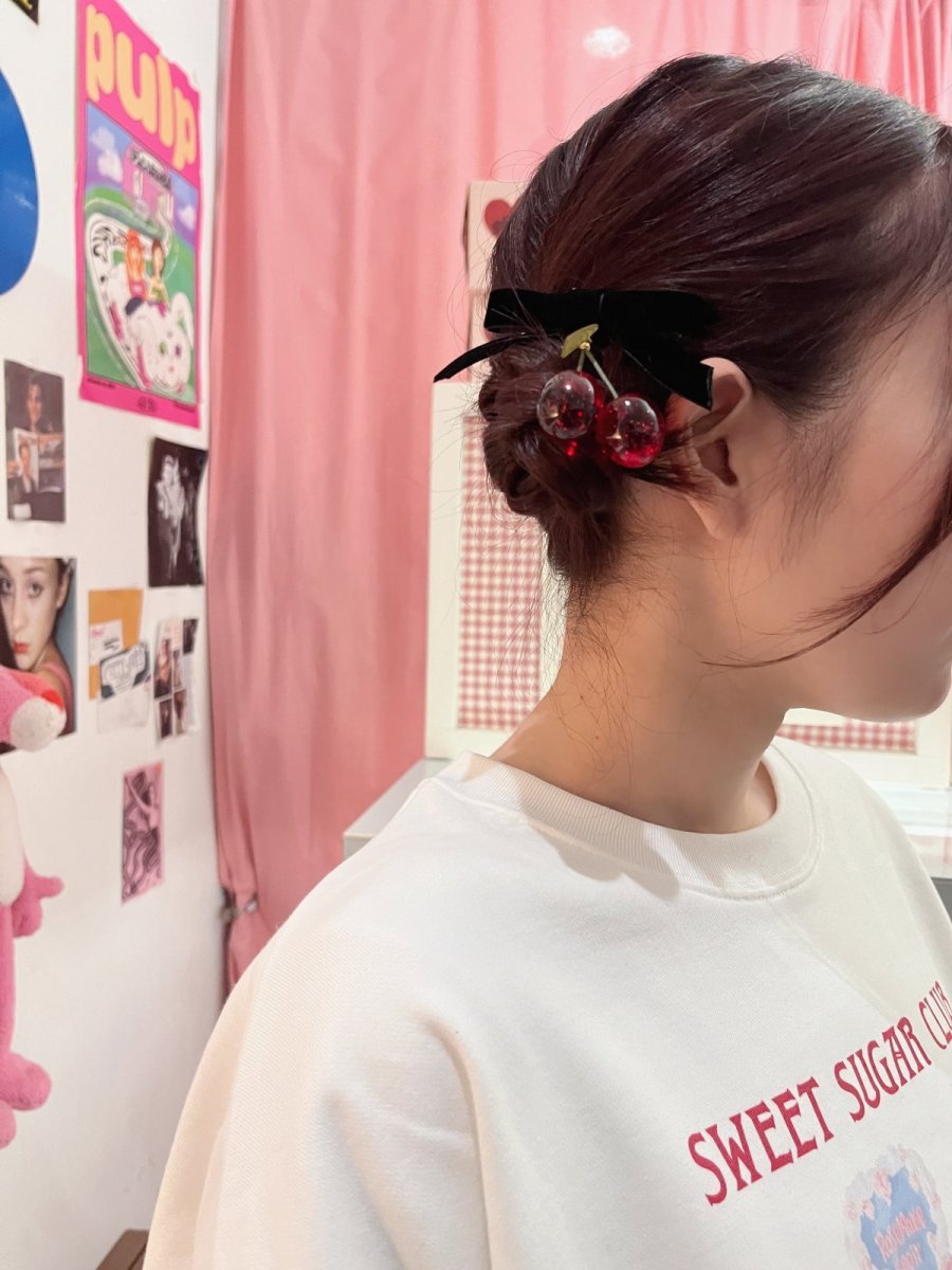 画像3: cherry ribbon barette（チェリーリボンバレッタ） (3)