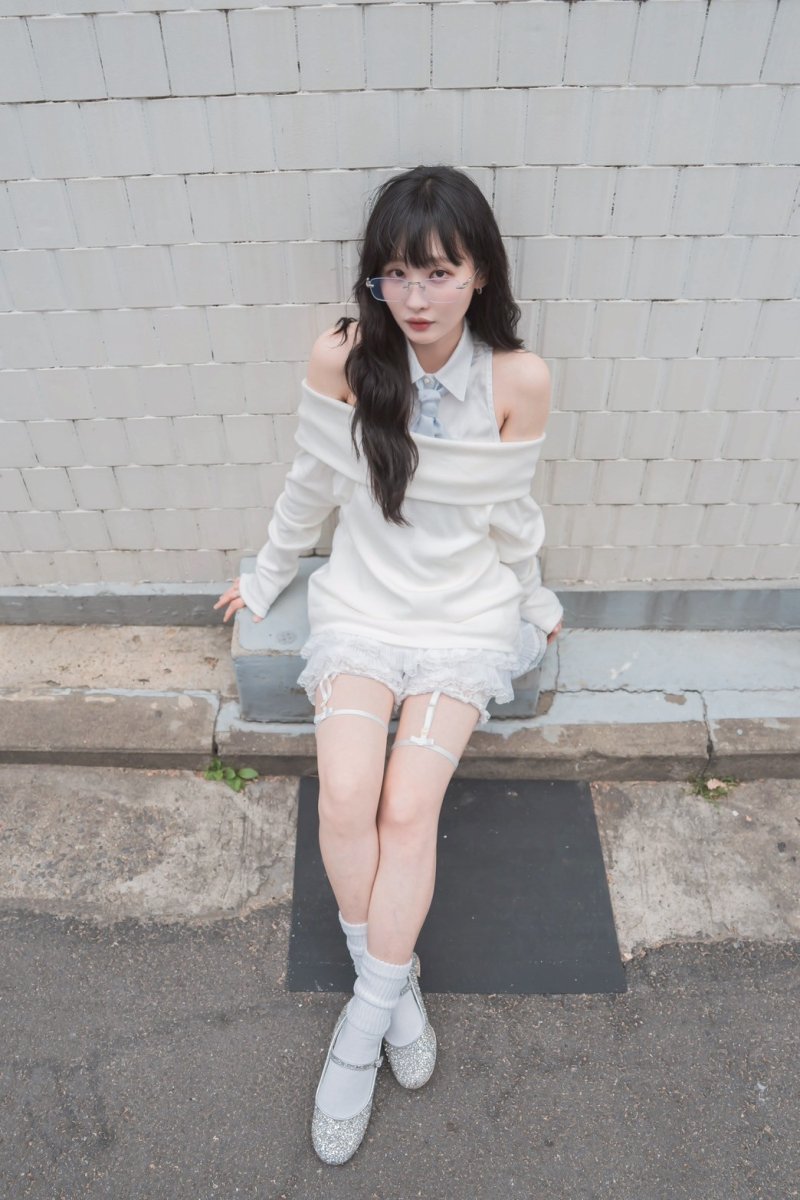 画像1: one-piece＆tops（タイ付きワンピース＆オフショルダートップス） (1)