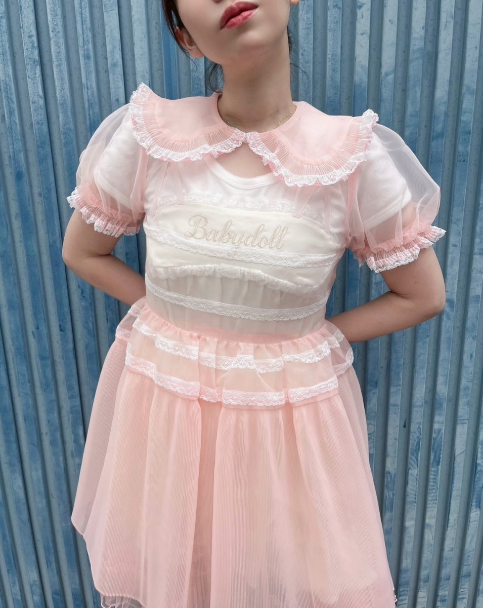 画像11: sheer pleats one-piece-dress（シアープリーツワンピース） (11)