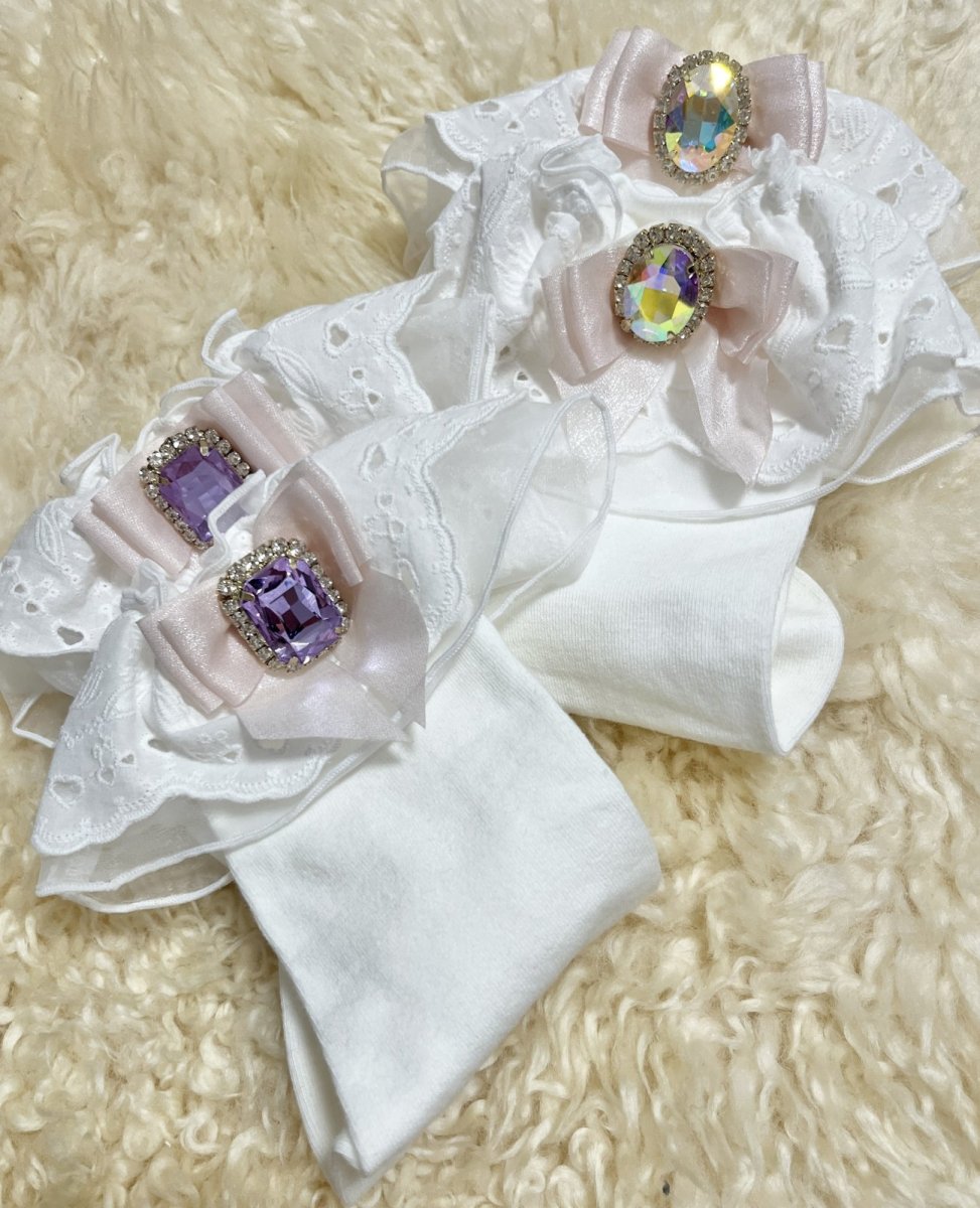 画像1: ribbon bijou socks（ リボンビジューソックス） (1)