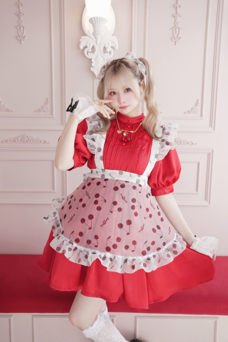 画像1: 【予約商品】cherry doll one-piece dress＆ribbon clip（チェリードールワンピース＆リボンクリップ） (1)