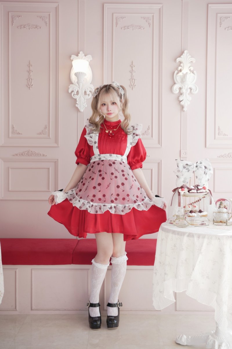 画像2: 【予約商品】cherry doll one-piece dress＆ribbon clip（チェリードールワンピース＆リボンクリップ） (2)
