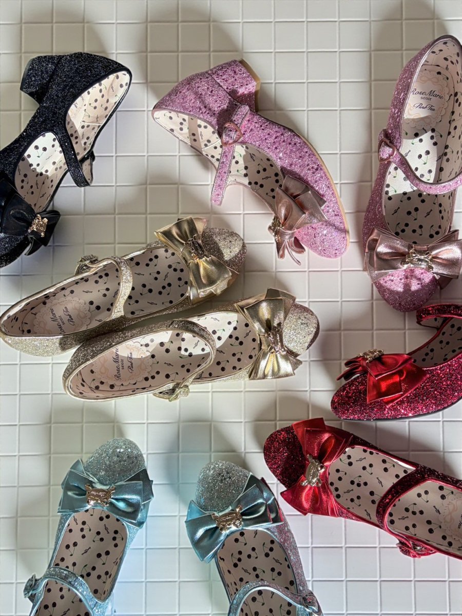 画像1: 【予約商品】ribbon glitter shoes（リボングリッターシューズ)  (1)