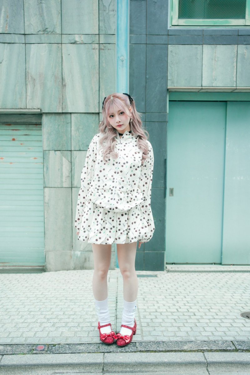画像1: cherry hoodie&skirt（チェリーフーディ＆スカート） (1)