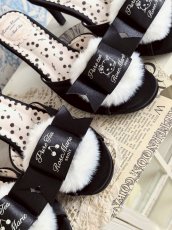 画像13: 【予約商品】Fluffy puff Shoes（フルッフィーパフシューズ）(ミュールタイプ/編み上げサテンリボン付き) (13)