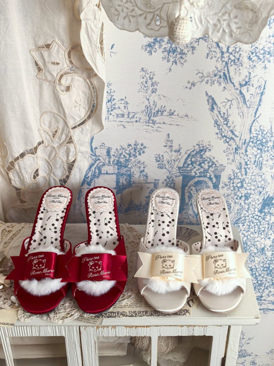 画像30: 【予約商品】Fluffy puff Shoes（フルッフィーパフシューズ）(ミュールタイプ/編み上げサテンリボン付き) (30)