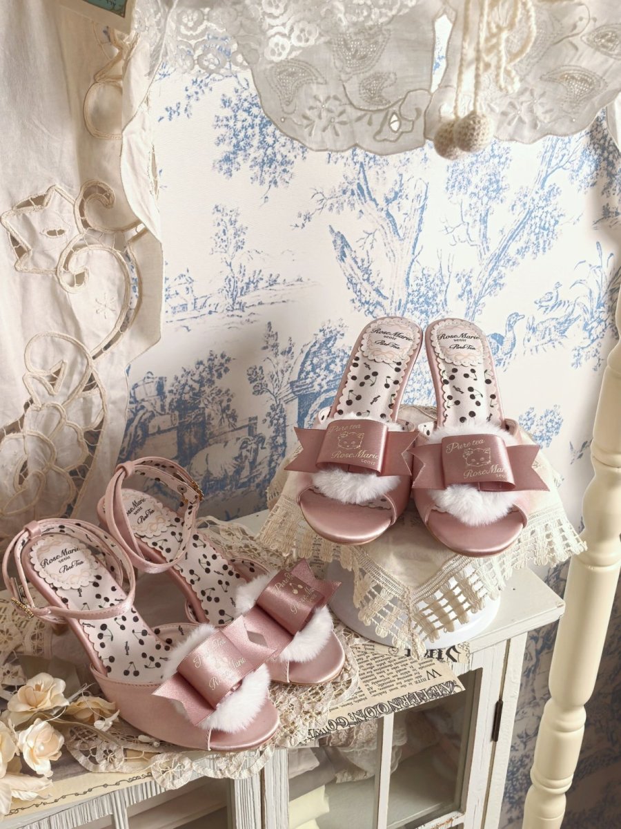 画像11: 【予約商品】Fluffy puff Shoes（フルッフィーパフシューズ）(ミュールタイプ/編み上げサテンリボン付き) (11)