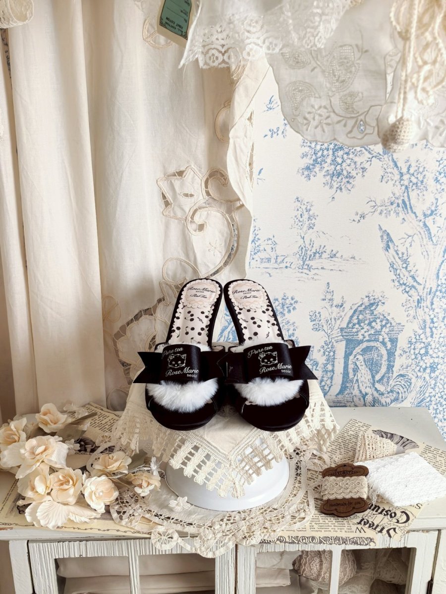 画像26: 【予約商品】Fluffy puff Shoes（フルッフィーパフシューズ）(ミュールタイプ/編み上げサテンリボン付き) (26)