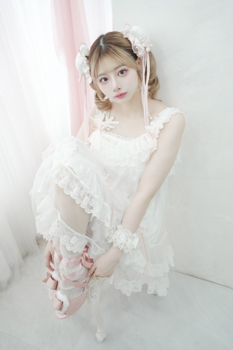 画像13: 【予約商品7/24まで】Fluffy puff Shoes（フルッフィーパフシューズ）(ミュールタイプ/編み上げサテンリボン付き) (13)