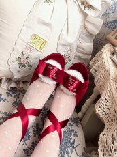 画像16: 【予約商品】Fluffy puff Shoes（フルッフィーパフシューズ）(ミュールタイプ/編み上げサテンリボン付き) (16)