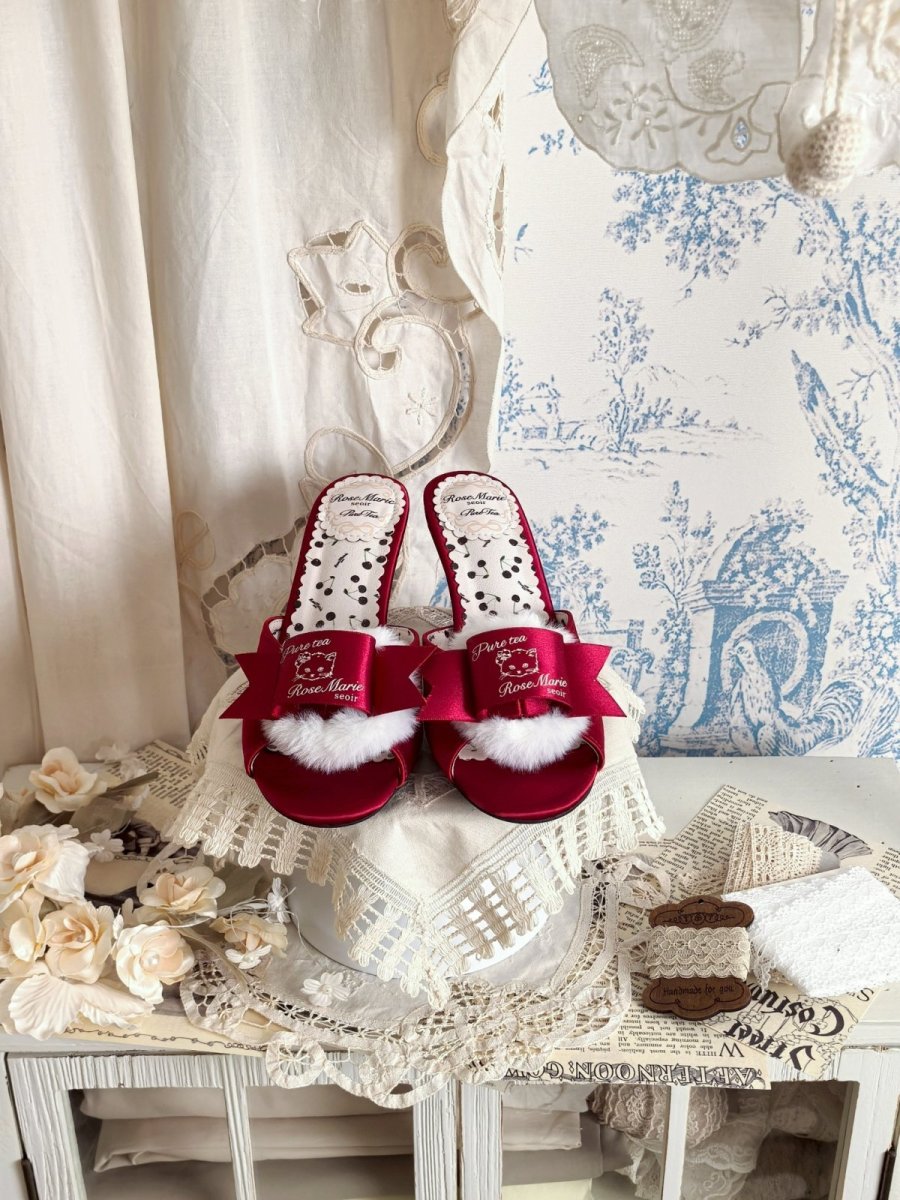 画像24: 【予約商品】Fluffy puff Shoes（フルッフィーパフシューズ）(ミュールタイプ/編み上げサテンリボン付き) (24)