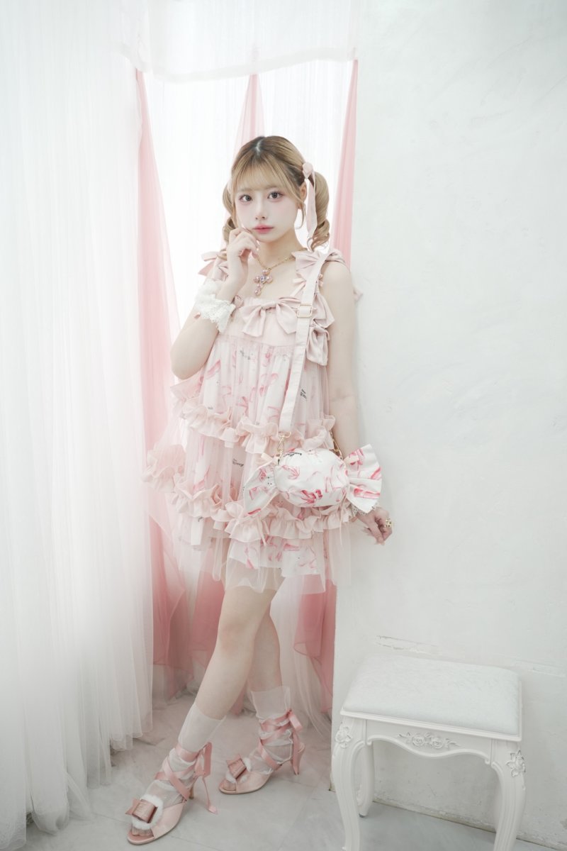 画像17: 【予約商品7/24まで】Fluffy puff Shoes（フルッフィーパフシューズ）(ミュールタイプ/編み上げサテンリボン付き) (17)