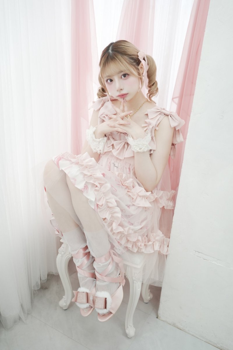 画像19: 【予約商品7/24まで】Fluffy puff Shoes（フルッフィーパフシューズ）(ミュールタイプ/編み上げサテンリボン付き) (19)