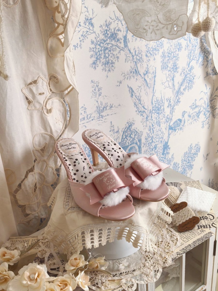 画像21: 【予約商品】Fluffy puff Shoes（フルッフィーパフシューズ）(ミュールタイプ/編み上げサテンリボン付き) (21)