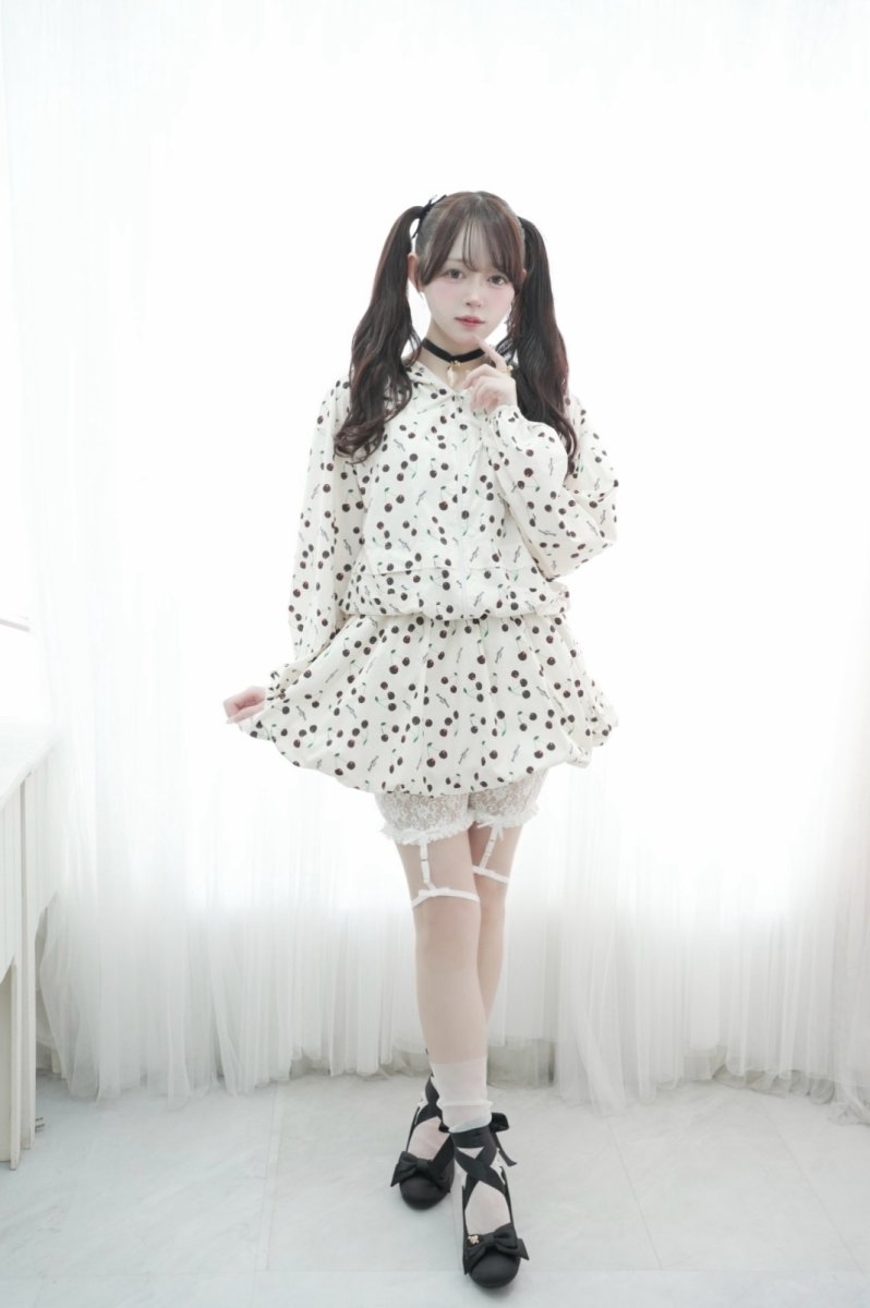 画像1: cherry hoodie&skirt（チェリーフーディ＆スカート） (1)