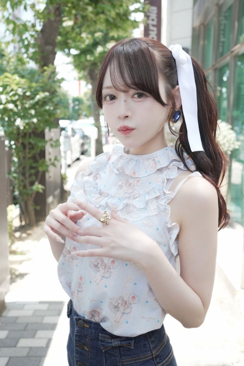 画像1: frill halter neck tops（フリルホルターネックトップス） (1)
