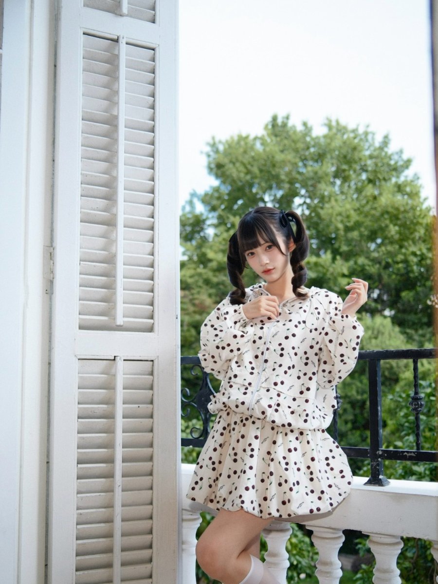 画像2: cherry hoodie&skirt（チェリーフーディ＆スカート） (2)