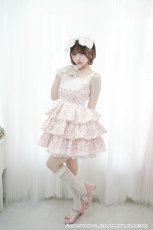 画像4: ribbon frill one-piece（リボンフリルワンピース）マロンクリーム/ピンク (4)
