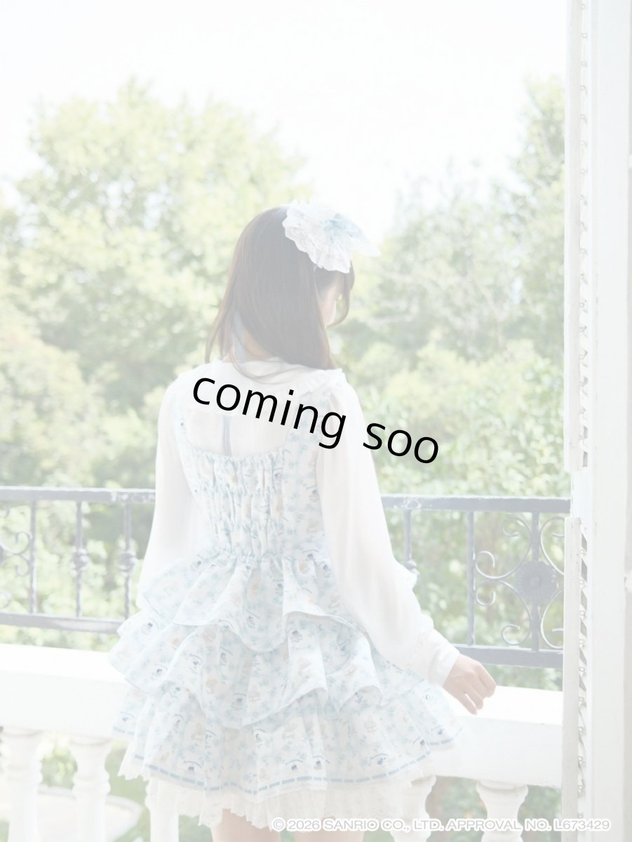 画像5: ribbon frill one-piece（リボンフリルワンピース）マロンクリーム/ブルー (5)