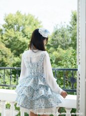 画像5: ribbon frill one-piece（リボンフリルワンピース）マロンクリーム/ブルー (5)