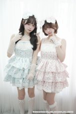 画像11: ribbon frill one-piece（リボンフリルワンピース）マロンクリーム/ブルー (11)