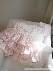 画像14: ribbon frill one-piece（リボンフリルワンピース）マロンクリーム/ピンク (14)