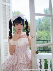 画像5: ribbon frill one-piece（リボンフリルワンピース）マロンクリーム/ピンク (5)