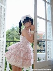 画像8: ribbon frill one-piece（リボンフリルワンピース）マロンクリーム/ピンク (8)