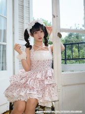 画像6: ribbon frill one-piece（リボンフリルワンピース）マロンクリーム/ピンク (6)