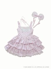 画像16: ribbon frill one-piece（リボンフリルワンピース）マロンクリーム/ピンク (16)