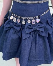 画像2: 【10％OFF】denim ribbon skirt (2)