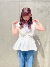 画像2: 【10％OFF】peplum ribbon tops (2)