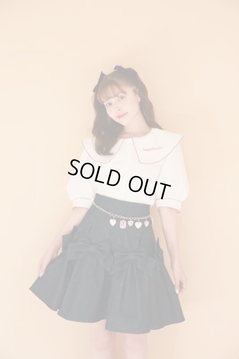 画像1: denim ribbon skirt（デニムリボンスカート） (1)