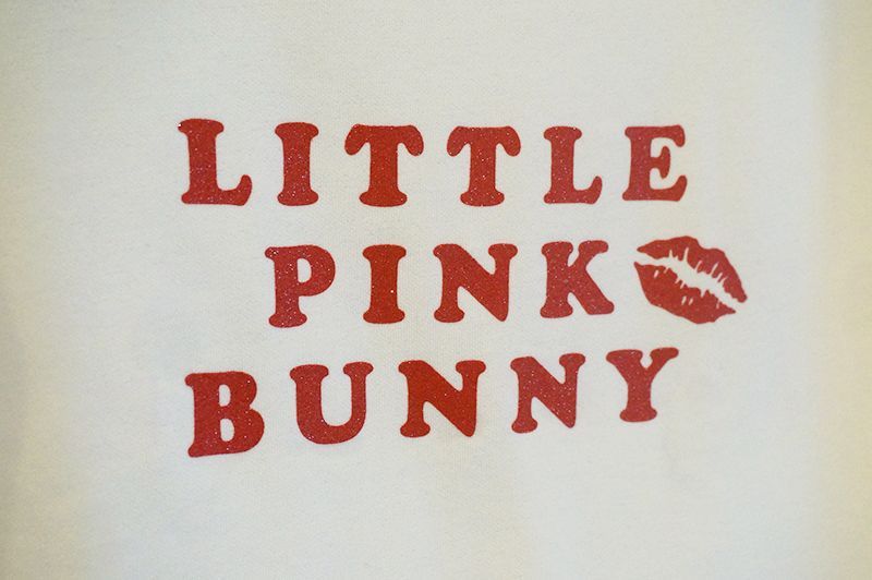 画像1: little pink bunny Tシャツ(White×Red) (1)