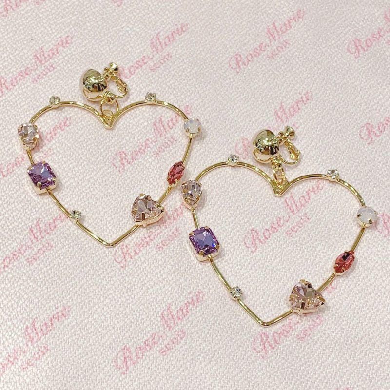 Pastel Heart Stone Pierce Earring パステルハートストーンピアス Pastel Heart Stone Pierce Earring パステルハートストーンピアス