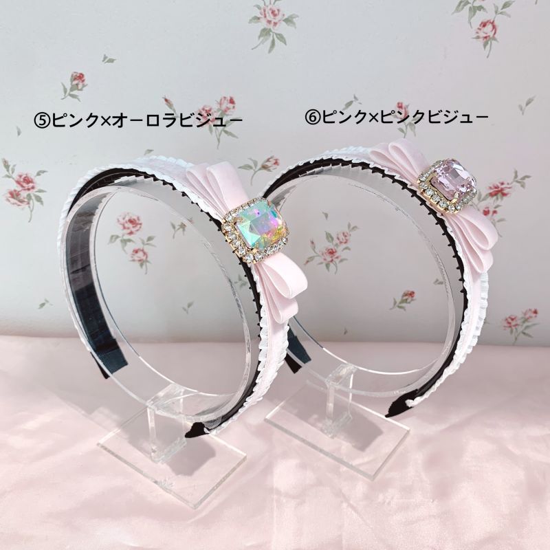 bijou ribbon headband(ビジューリボンカチューシャ） - RoseMarie seoir