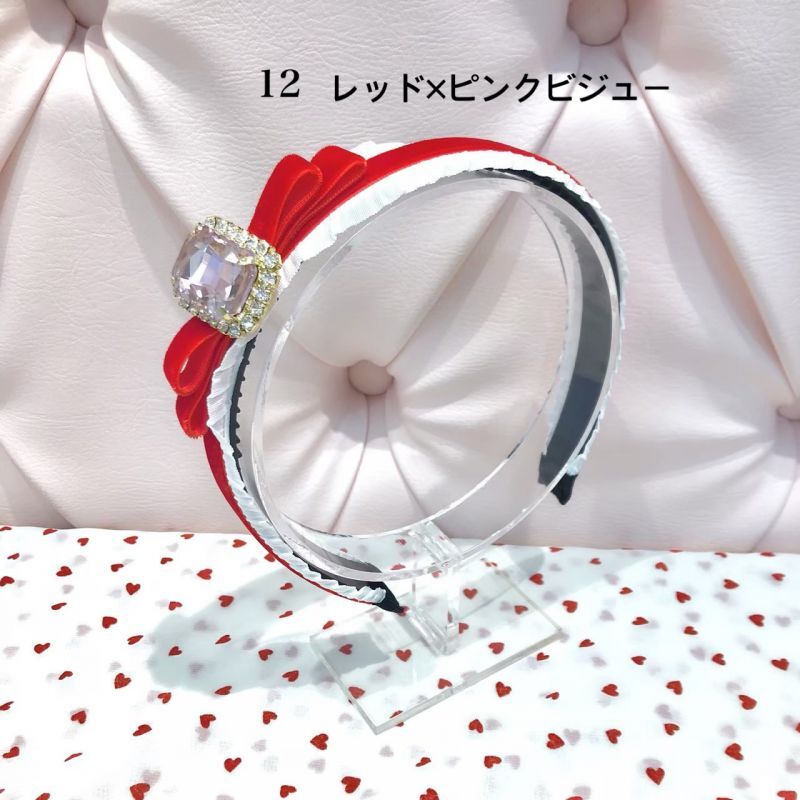 限定カラー】bijou ribbon headband(ビジューリボンカチューシャ 