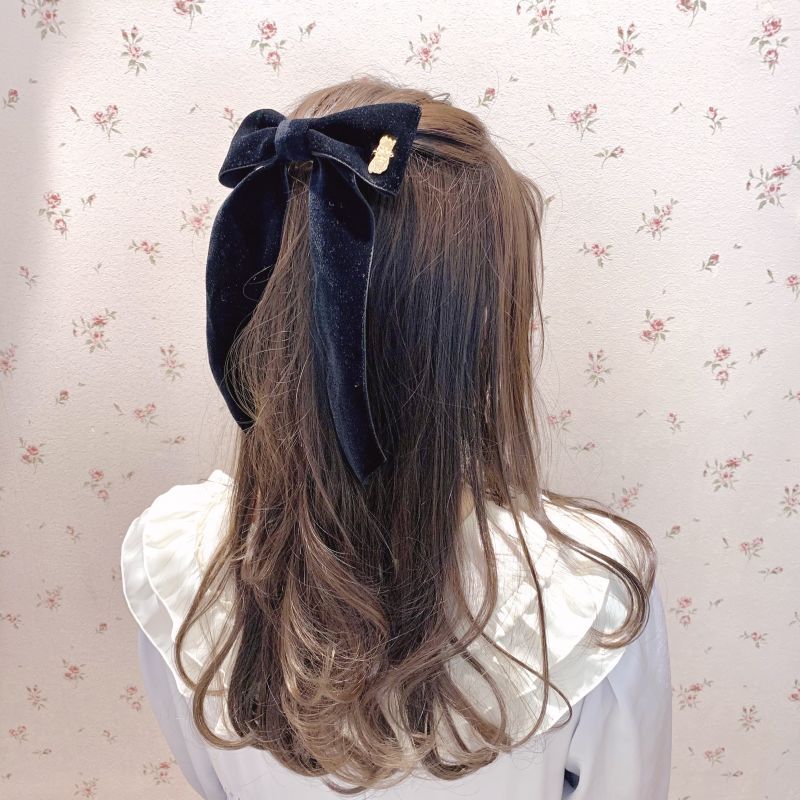 Kitten velour ribbon barrette(キトゥンベロアリボンバレッタ ...