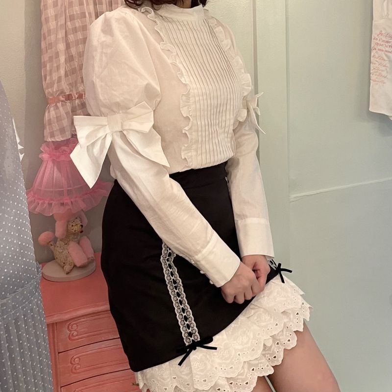 画像1: garter lace skirt（ガーターレーススカート） (1)