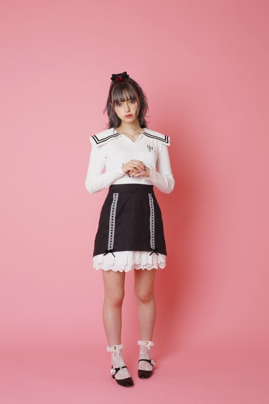 画像1: 【20％off】garter lace skirt（ガーターレーススカート） (1)