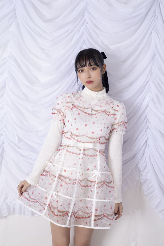 カットオフ & リボン装飾 ワンピース★大人可愛い キュート 上品 ロジータ ROJITA マリン風ダブル開きワンピース （ブラック